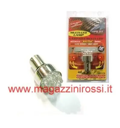 Lampadina stop biluce BAY15D a led rossa 5/21W- Promozione