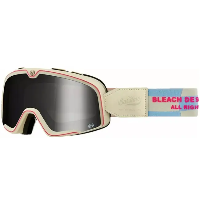 Compra Online Occhiali da moto Barstow 100% Bleah con elastico crema e rosa-