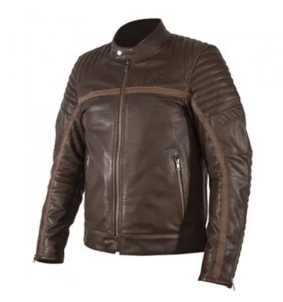 Giacca in pelle da moto Rukka Yorkton colore marrone-48 Reso Gratuito