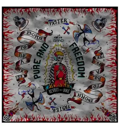 Reso Gratuito Foulard DMD Helmets Scarver in seta cotone stampato grafica Respect-