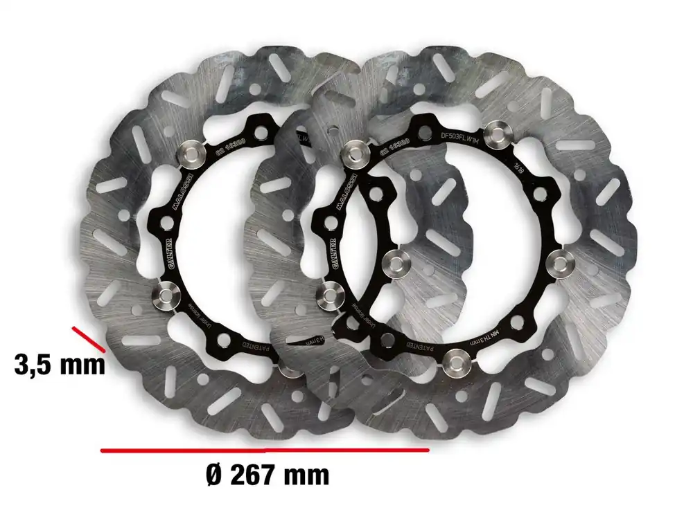Direttamente Dal Produttore COPPIA DISCHI FRENO ANTERIORE WHOOP DISC ESTERNO 267-SPESSORE 3,5MM MALOSSI YAMAHA T MAX 530 IE 4T LC 2012-2014 (J409E)-