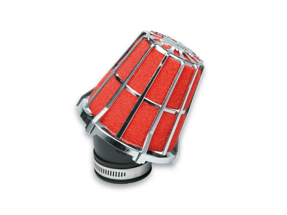 FILTRO ARIA RED FILTER E5 CON 48 PER CARBURATORI PHF 30-36 CROMATO MALOSSI GILERA RUNNER VX 125 4T LC 2006+- Ultime Pezzi
