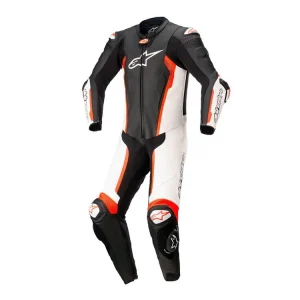 TUTA PELLE INTERA MISSILE V2 ALPINESTARS NERO / BIANCO / ROSSO FLUO-46 - Ordinabile Scelto Dai Clienti