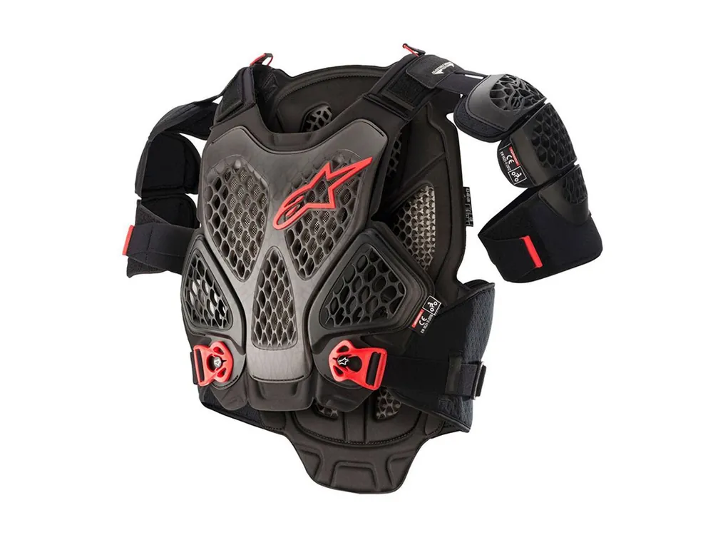 PETTORINA A-6 ALPINESTARS NERO / ANTRACITE / ROSSO-M/L - Disponibile Spedizione Espresso