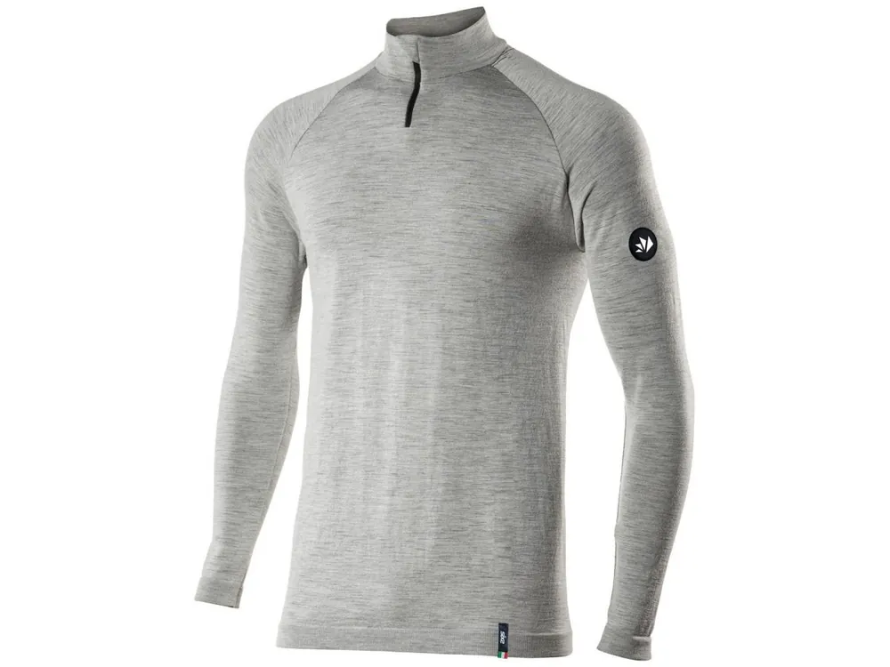 Reso Gratuito MAGLIA A MANICHE LUNGHE IN LANA MERINO CON LUPETTO E ZIP SIX2-L/XL
