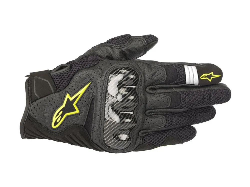 Reso Gratuito GUANTI SMX-1 AIR V2 ALPINESTARS NERO / GIALLO-S - Pronta consegna