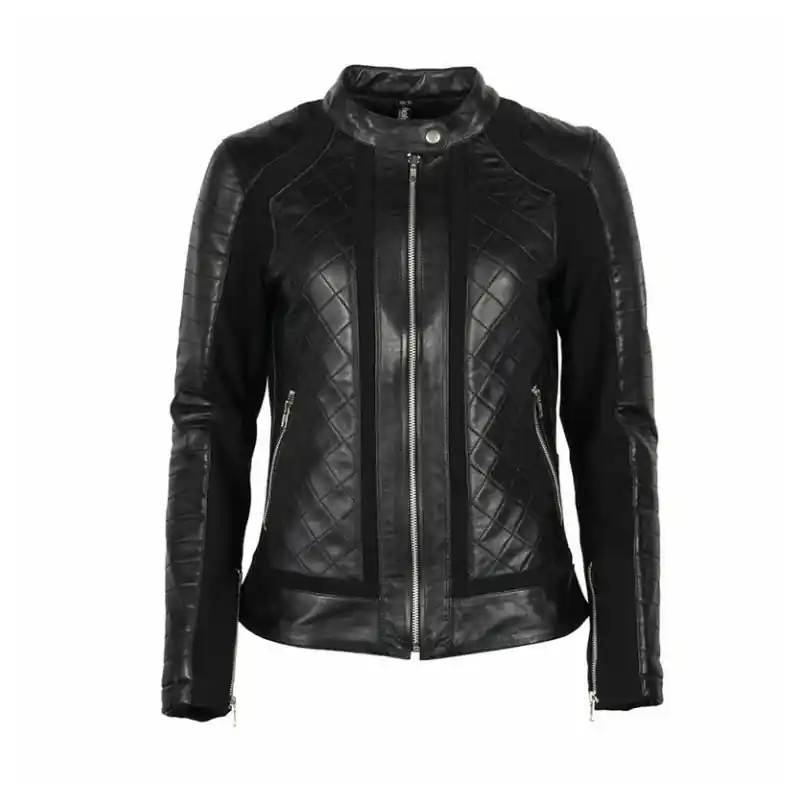 Giacca Pelle Donna Helstons Kate nero-M Offerta Limitata