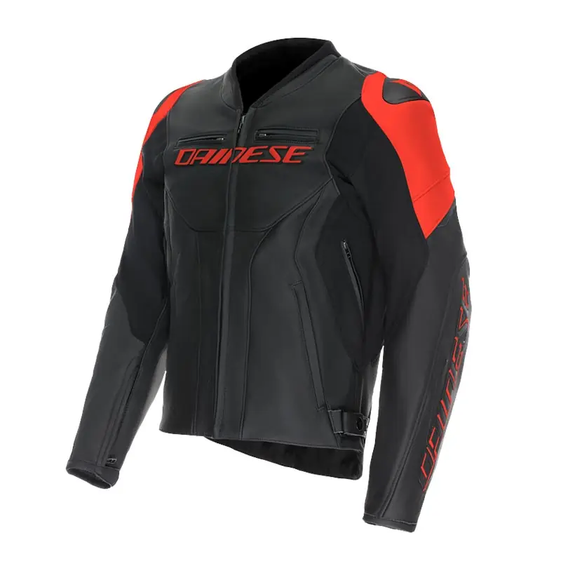 Spedizione Gratuita Giacca Pelle Dainese Racing 5 nero rosso fluo-44