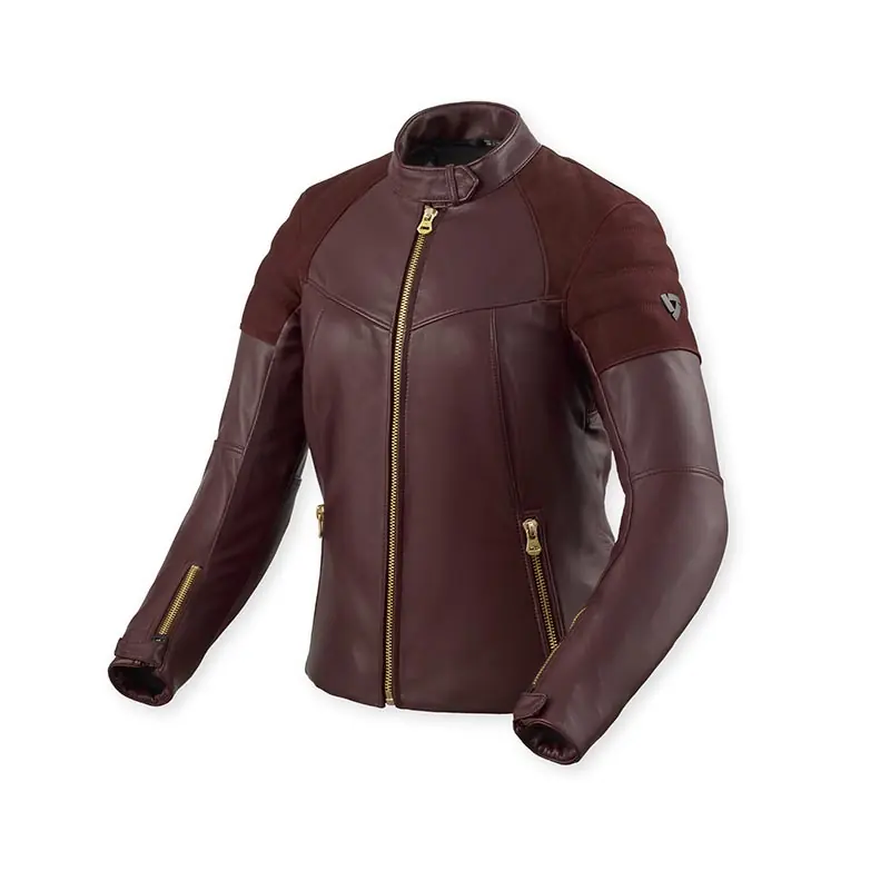 Giacca Pelle Donna Rev'it London rosso-EU-36 Prezzo Basso