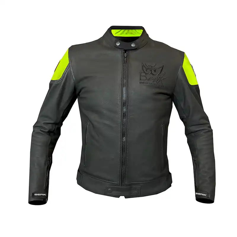 Consegna Rapida Giacca Pelle Berik LJ Sport Classic giallo-46