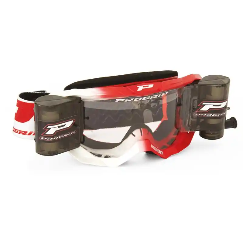Maschera Progrip 3300 Ro Roll Off bianco rosso- Ultime Pezzi