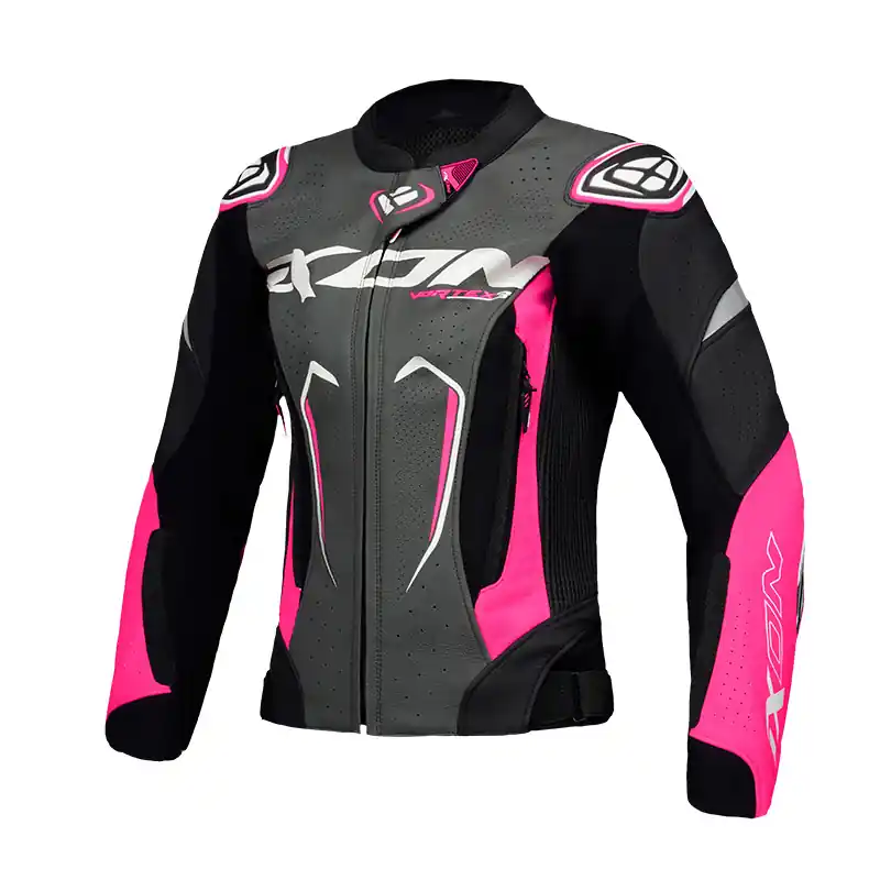 Giacca Pelle Donna Ixon Vortex 3 nero rosa bianco-XS Offerta Limitata