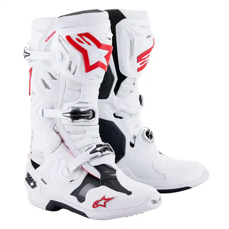 Stivali Alpinestars Tech 10 Supervented bianco rosso-7 Nuovo Arrivo