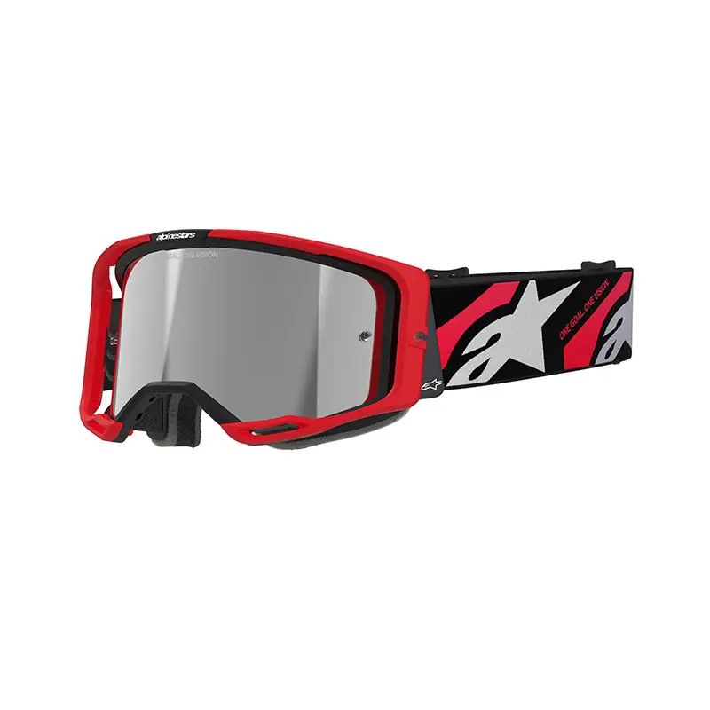 Maschera Alpinestars Vision 8 Luar rosso argento- Scelto Dai Clienti