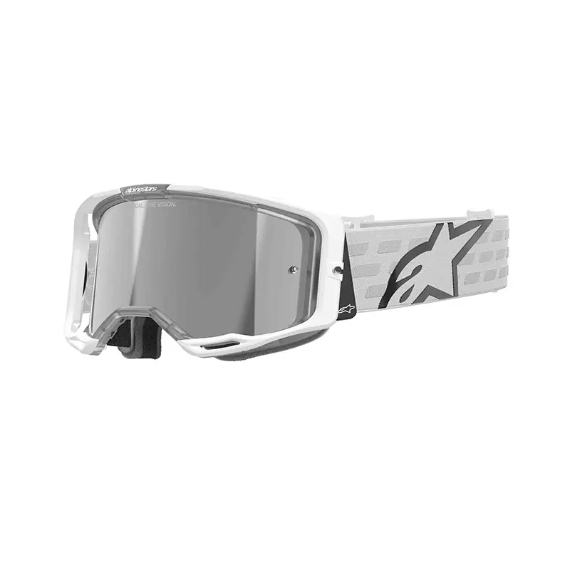 Esclusivo Maschera Alpinestars Vision 8 Corp bianco argento-