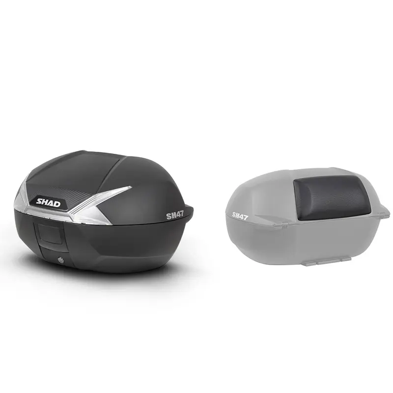 Nuovo Arrivo Bauletto Shad SH47 nero catadiottri bianchi-