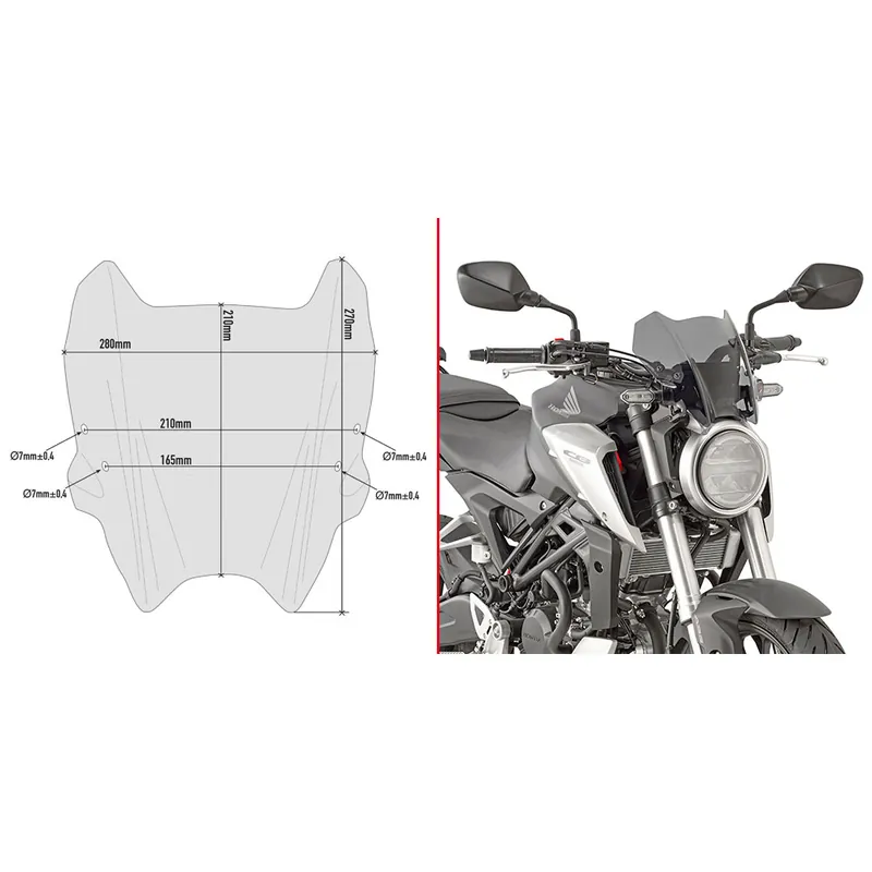 Miglior Prezzo Cupolino Givi A1164 Fumè Honda CB125/300R-