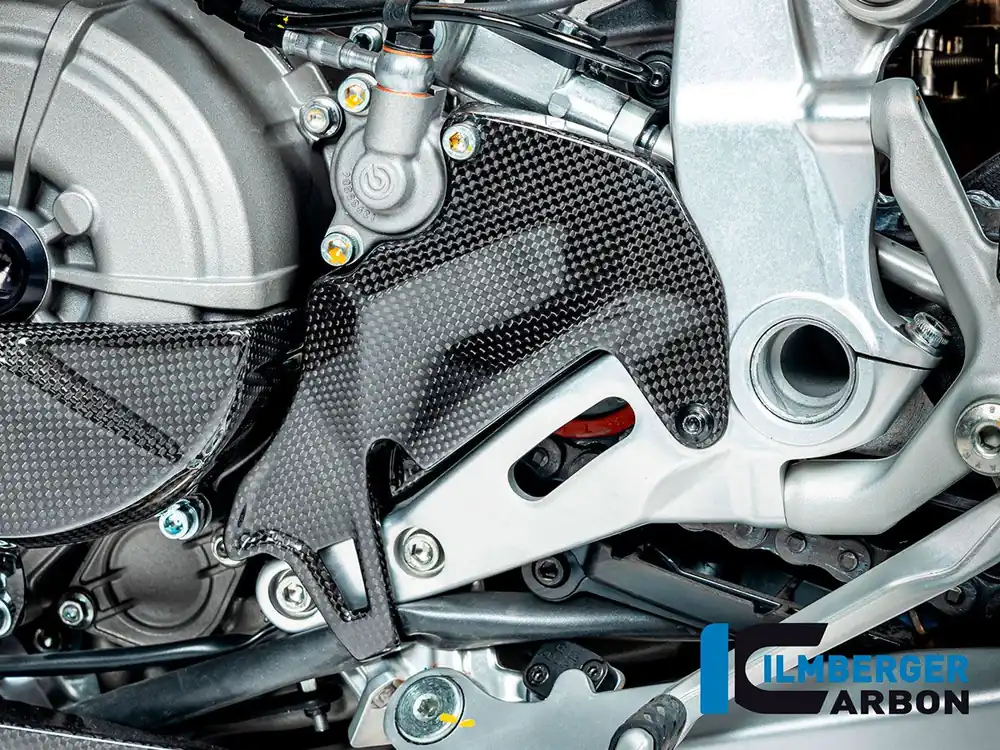 Nuovo Arrivo PROTEZIONE PIGNONE CARBONIO LUCIDO ILMBERGER DUCATI STREETFIGHTER V2 2022-2024-