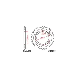 Professionale JTR897 Rear Sprocket - 520 Pitch 52 Teeth