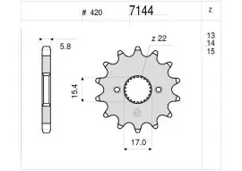 Pignone OgniBene Passo 420 Z 15 Denti - 36.7144.015 Di Tendenza