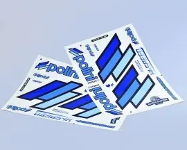 A Buon Prezzo ADESIVI TEAM POLINI SCOOTER DX-SX CONTORNO BLU - 225.030