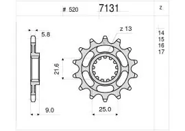 Pignone OgniBene Passo 520 Z 15 Denti - 36.7131.015 Popolare