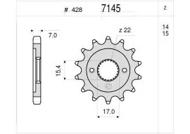 Pignone OgniBene Passo 428 Z 14 Denti - 36.7145.014 Spedizione Gratuita