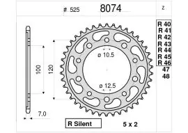 Prezzo Basso Corona Trasmissione in Acciaio OgniBene Passo 525 Z 46 Denti - 36.8074.046