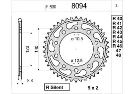 Corona Trasmissione in Acciaio OgniBene Passo 530 Z 45 Denti - 36.8094.045 Promo Stagionale