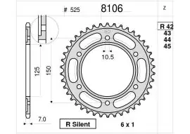 Corona Trasmissione in Acciaio OgniBene Passo 525 Z 45 Denti - 36.8106.045 Offerta Del Giorno