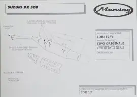 Marmitta Marving per Suzuki DR500 (con griglia) tipo originale, verniciato nero - EDR/12/V Sconto