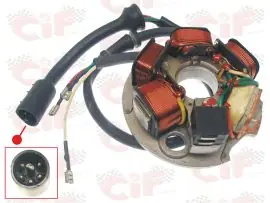 Novità STATORE (N.3 FILI FASTOM E N.5 ATTACCHI NEL CONNETTORE) VESPA - APE - CIF - 9161