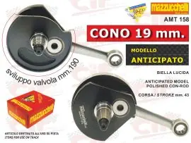Occasione Imperdibile ALBERO MOTORE ANTICIPATO - CONO 19 mm. - CORSA mm.43 - BIELLA LUCIDA - VESPA - CIF - 5168