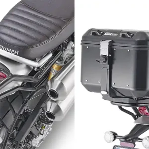 GIVI Attacco posteriore specifico per bauletto MONOKEY® nero lucido SR6416 per TRIUMPH SCRAMBLER 1200 2019-2020 Prezzo Ridotto
