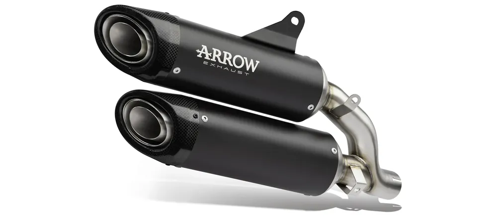 ARROW Terminali Round-Sil in carbonio (sup.+ inf.) con fondello carby per Ducati MONSTER S4R 2003-2006 Prezzo Conveniente