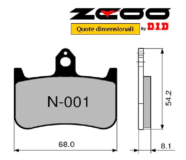 Nuovo Arrivo Pastiglie Freno ZCOO 45N00101 mescola EX-C (più pronta) per HONDA 1 coppia per 1 disco