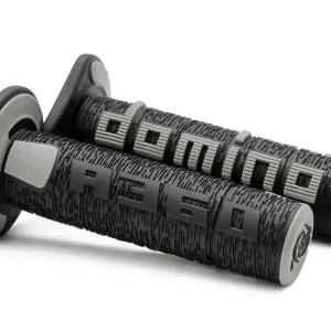 Solo Oggi DOMINO Coppia manopole Off Road A360 120mm/123mm Nero-Grigio, terminale chiuso