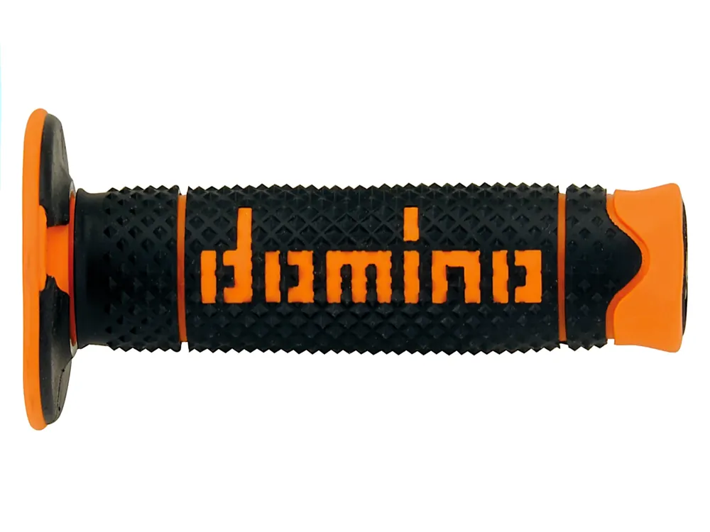 Spedito Oggi DOMINO Manopole OFF ROAD A260 120mm Nero-Arancione, terminale chiuso