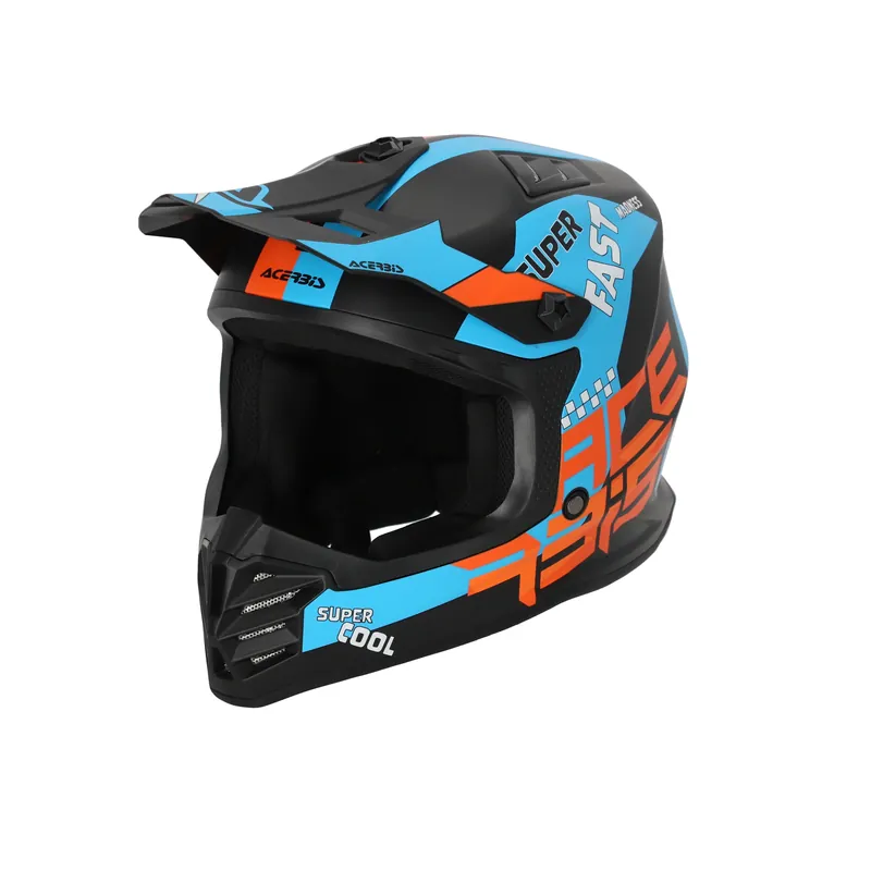 Offerta Del Giorno CASCO Cross / Enduro Acerbis PROFILE JUNIOR Nero/Arancione/Azzurro