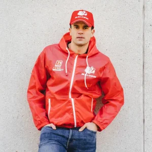Esclusivo MALOSSI Giacca Impermeabile colore ROsso con logo Malossi e 7.1 con cappuccio