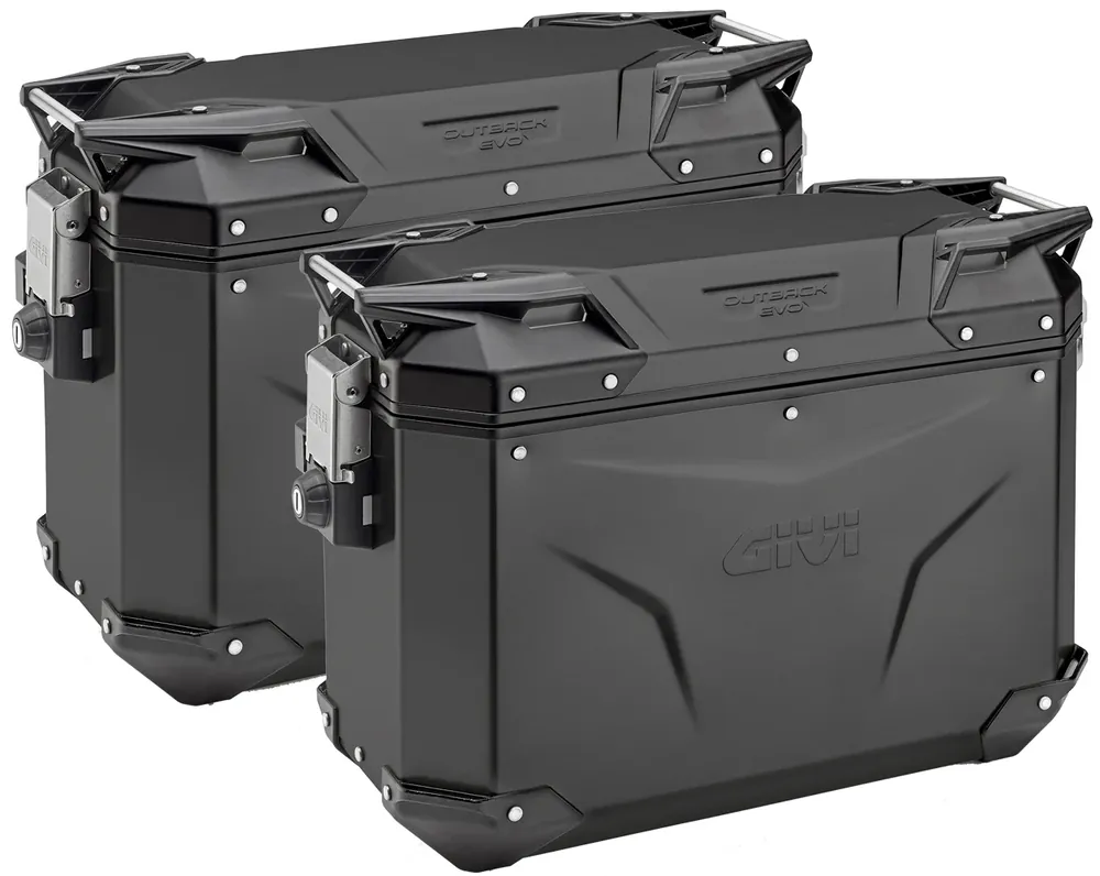 Popolare GIVI Coppia Valigie Laterali Trekker Outback 37 Evo Black Line Moto OBKE37BPACK2