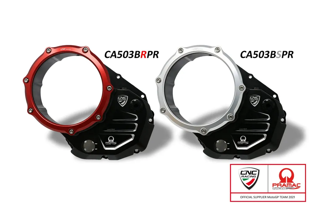 Di Tendenza CNC RACING Carter trasparente per frizioni ad olio Ducati Pramac Racing Limited Edition