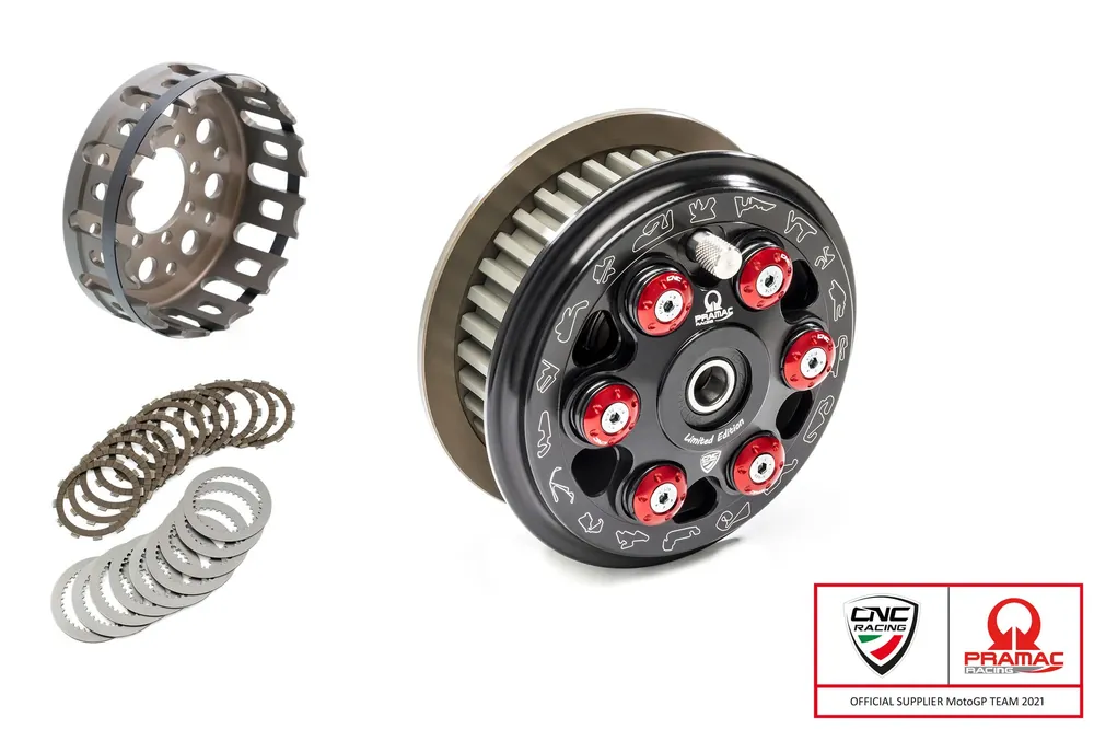CNC RACING FRIZIONE ANTISALTELLAMENTO MASTER TECH TEAM PRAMAC LIM. ED. - 12 DENTI ORGANICI Prezzo Di Fabbrica