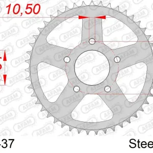 Corona AFAM 10301-37 in acciaio passo 520 HONDA CBF 250 2004  -2006 Nuovo Arrivo