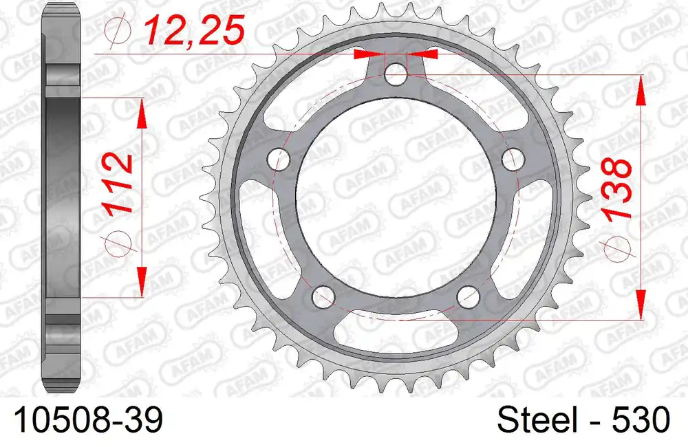 Esclusivo Corona AFAM 10508-39 in acciaio passo 530 HONDA CB 1100 A ABS 2013