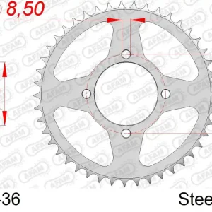 Corona AFAM 12200-36 in acciaio passo 428 YAMAHA RS 125 1975 Offerta Speciale