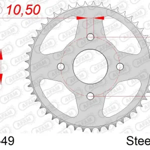Corona AFAM 12202-49 in acciaio passo 428 YAMAHA SR 125 1989 -2003 Promozione Esclusiva