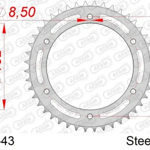Offerta Lampo Corona AFAM 12301-43 in acciaio passo 520 YAMAHA DT 200 R 1988 -1995