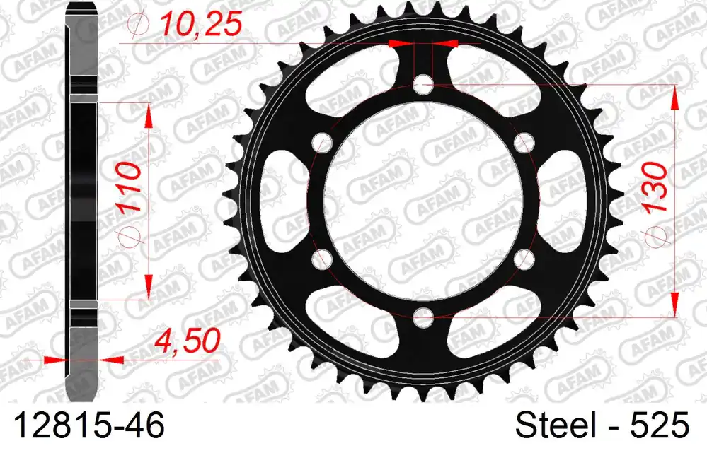 Corona AFAM 12815-46 in acciaio passo 525 YAMAHA XTZ 700 TENERE 2022 Professionale