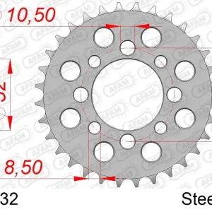 Spedizione Gratuita Corona AFAM 14100-32 in acciaio passo 420 SUZUKI RV 50 VANVAN 1979